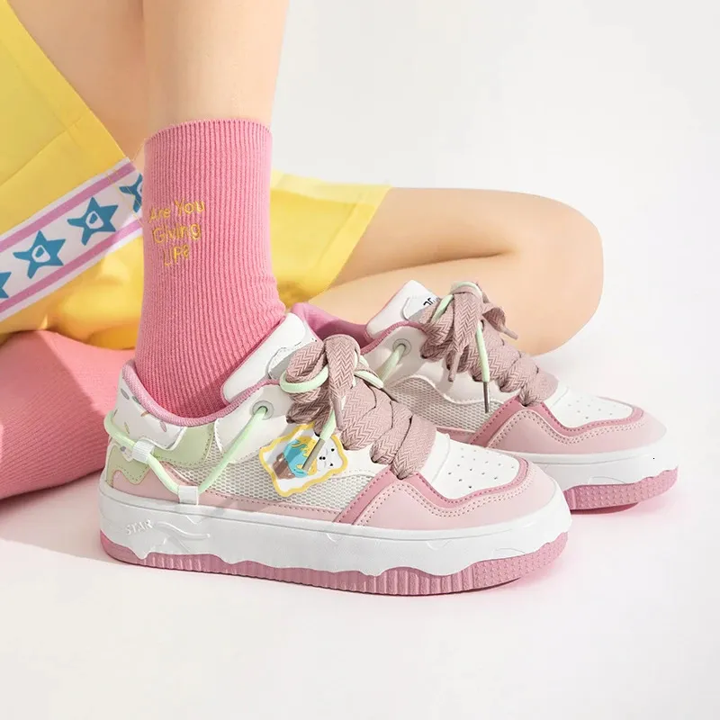 Tun Ice Cream color Carino casual Colore abbinato Preppy scarpe da ginnastica da donna Cake board scarpe 240703_voghion.com
