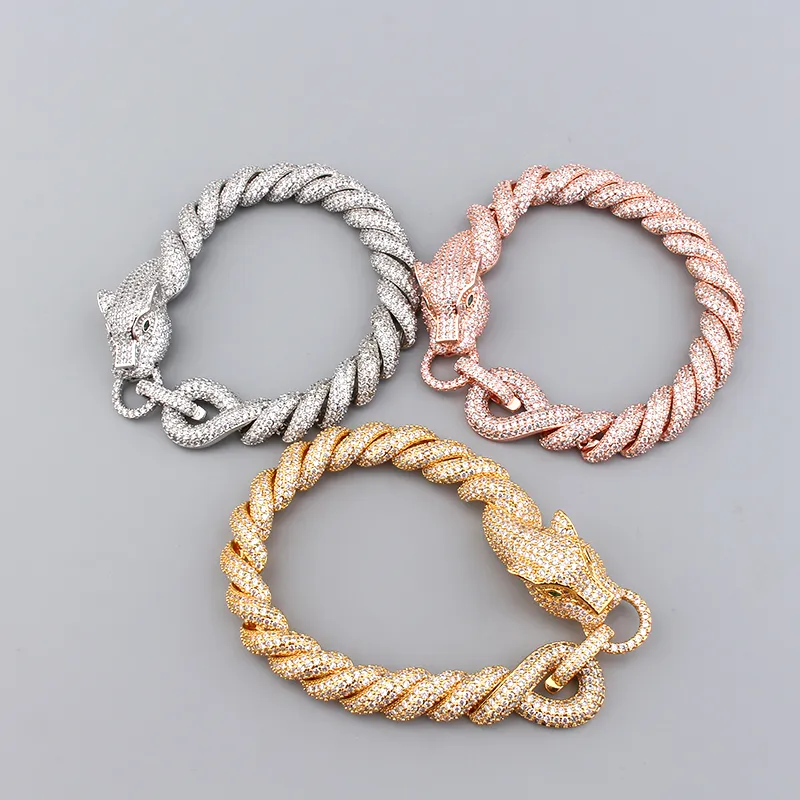 Fashion Coarse chain diamond choker friendship gold bracelets for women ladies set sexy trendy sier jewelry designer_voghion.com