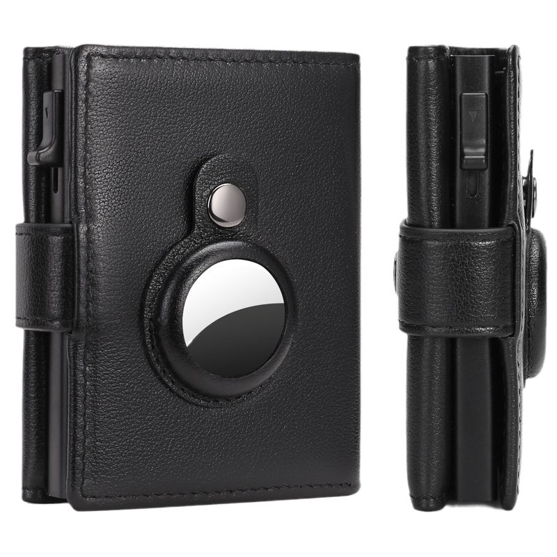 Kartenhalter aus Leder automatischer Kartenhalter, Geldbörse, automatische Kartenbox für Herren, RFID, antimagnetisch,_voghion.com