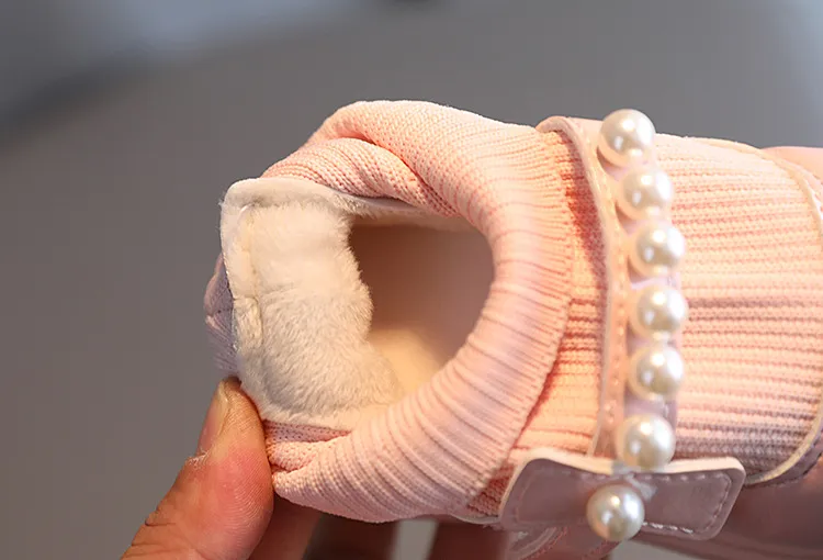 2025 Nei Baby Meedercher Prinzessin Stiwwelen Socken Cutefeet Kanner Casual Klengkanner Kanner Hierscht Wanter Lieder Schong mat Pärelen_voghion.com