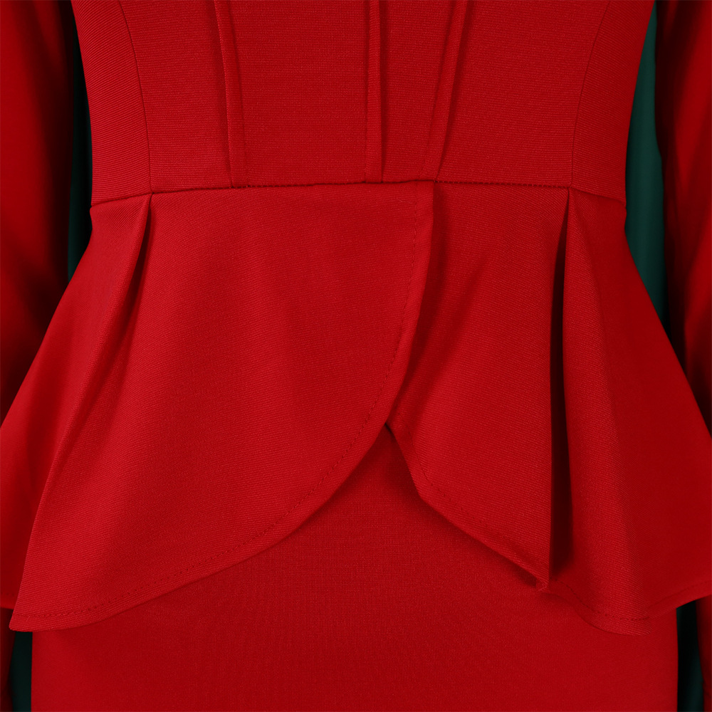 Women's Autumn And Winter New Long-sleeved OL Temperament Elegant Ruffled African Dress_voghion.com
