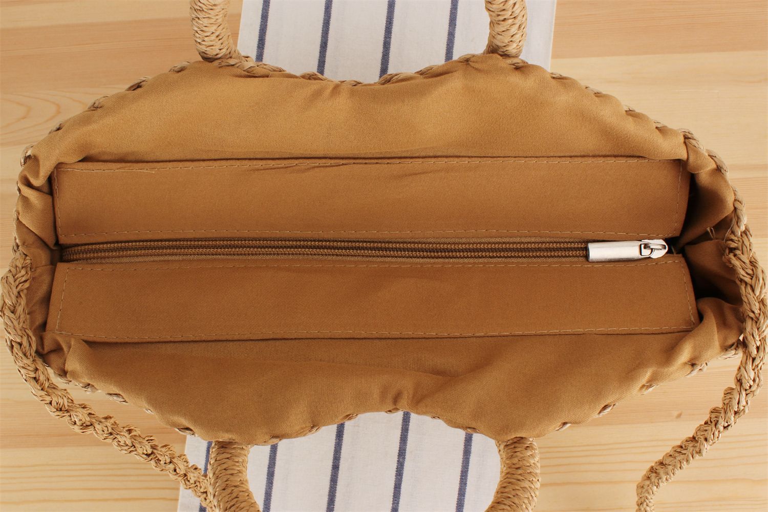 Dames strooien schoudertas in pastorale stijl strandtas_voghion.com