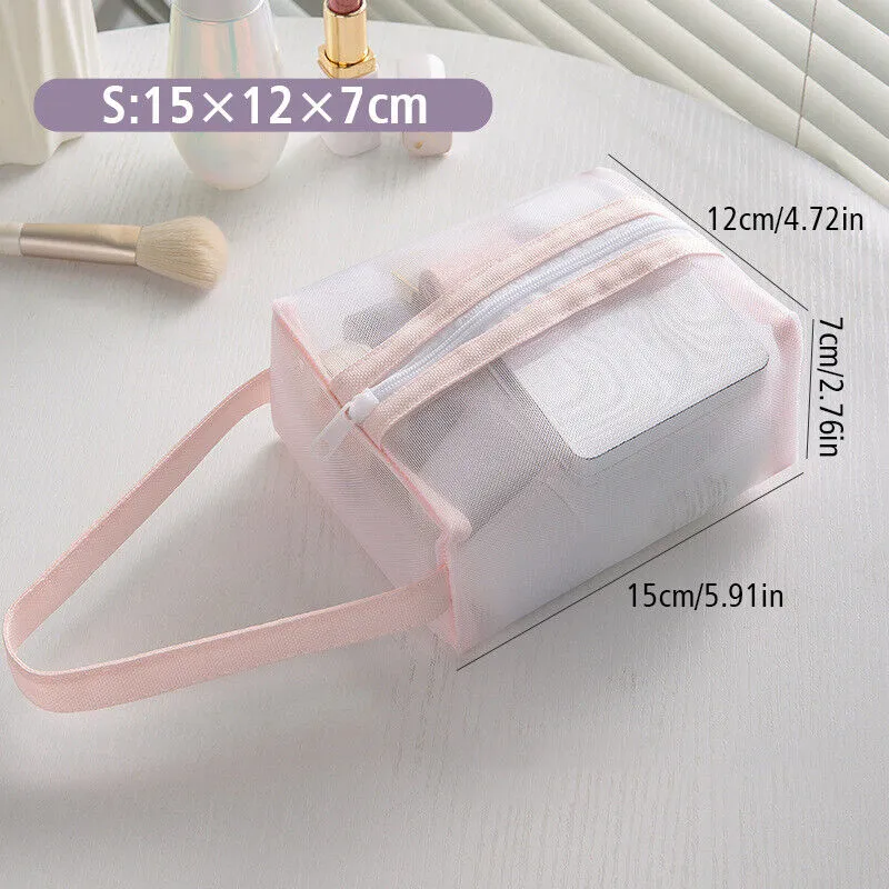Neu Mesh Transparente Kosmetik Frauen Reise Make-Up Fall Lippenstift Lagerung Pouch Casual Zipper_voghion.com