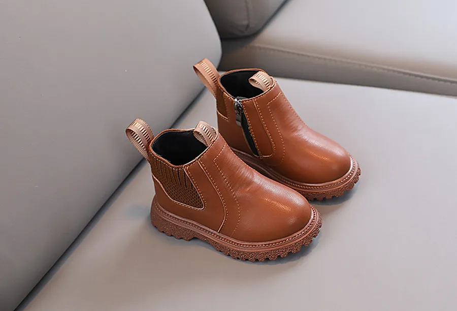 Fashion Kids PU Leather New Winter Children's Shoes Kidsnest Boys Girls Anti Slip Foot Warmer Toddler Snow Boots Size US_voghion.com