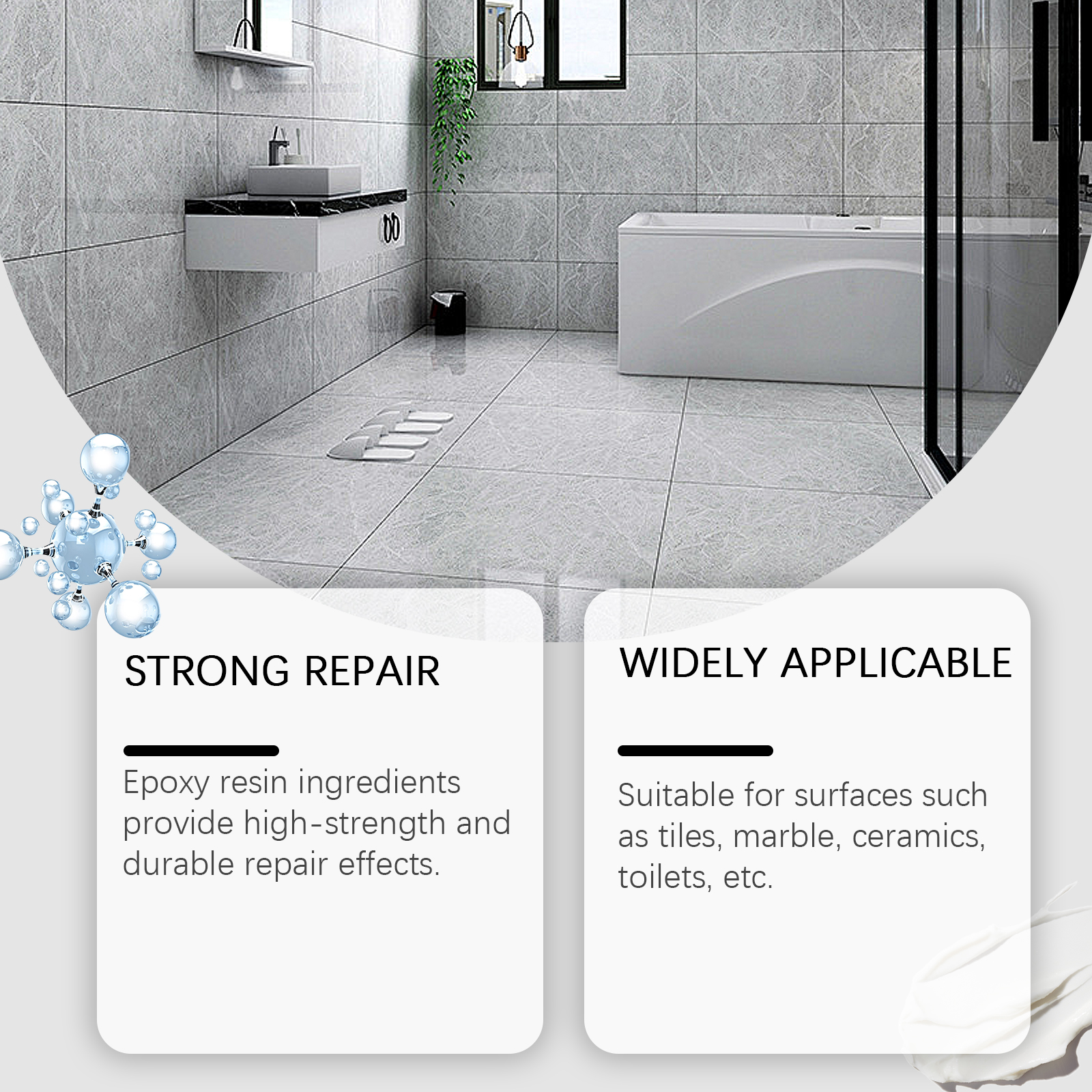 Jaysuing Tile Repair Ceramic Paste Toilet Marble Pit Glaze Repair Ceramic Tile Adhesive_voghion.com