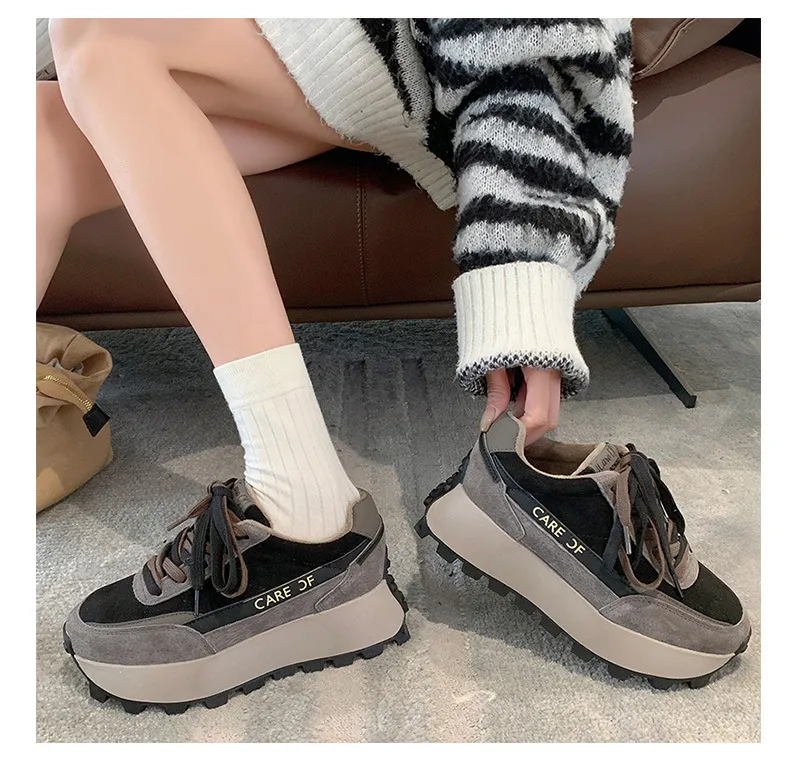 Matsuke Heel Semelle épaisse Mesh Respirant Sport Confortable Léger Polyvalent À La Mode Femmes Casual Dad Chaussures_voghion.com