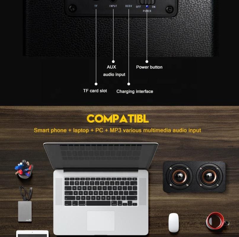 Portable 10W Speaker Wireless 3D Stero Home Theater Desktop Speakers Support FM Radio Aux TF_voghion.com