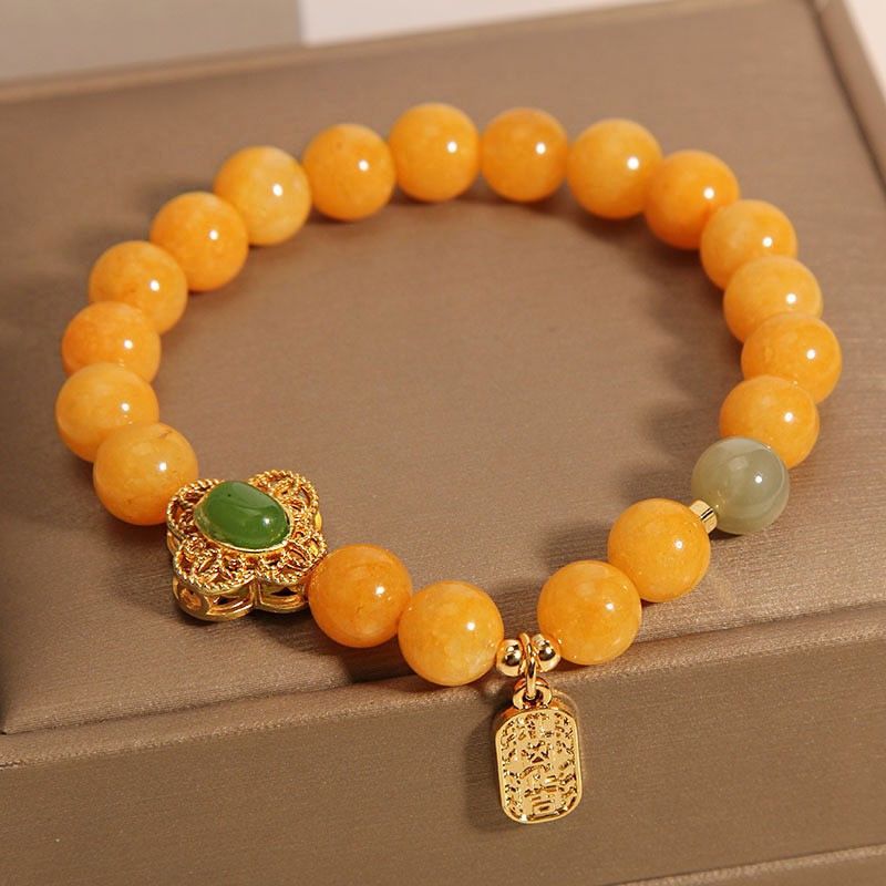 New Network Red Ancient Topaz Crystal Bracelet Female Small Group Hetian Jade Hand String Gives Girlfriend A Gift_voghion.com