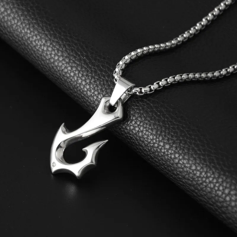 Collane con ciondolo, collane con amo da pesca, collane vichinghe con forma speciale, accessori per gioielli in metallo da uomo_voghion.com