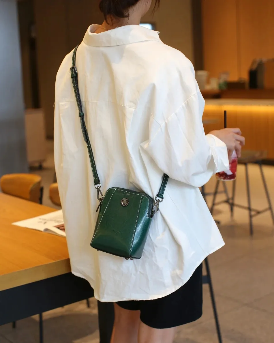 Damen Handtasche Aus Echtleder Für Smartphone Umhängetasche_voghion.com