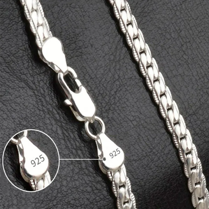 Sterling Silver Flat Chain Necklace For Men And Women Elegant_voghion.com