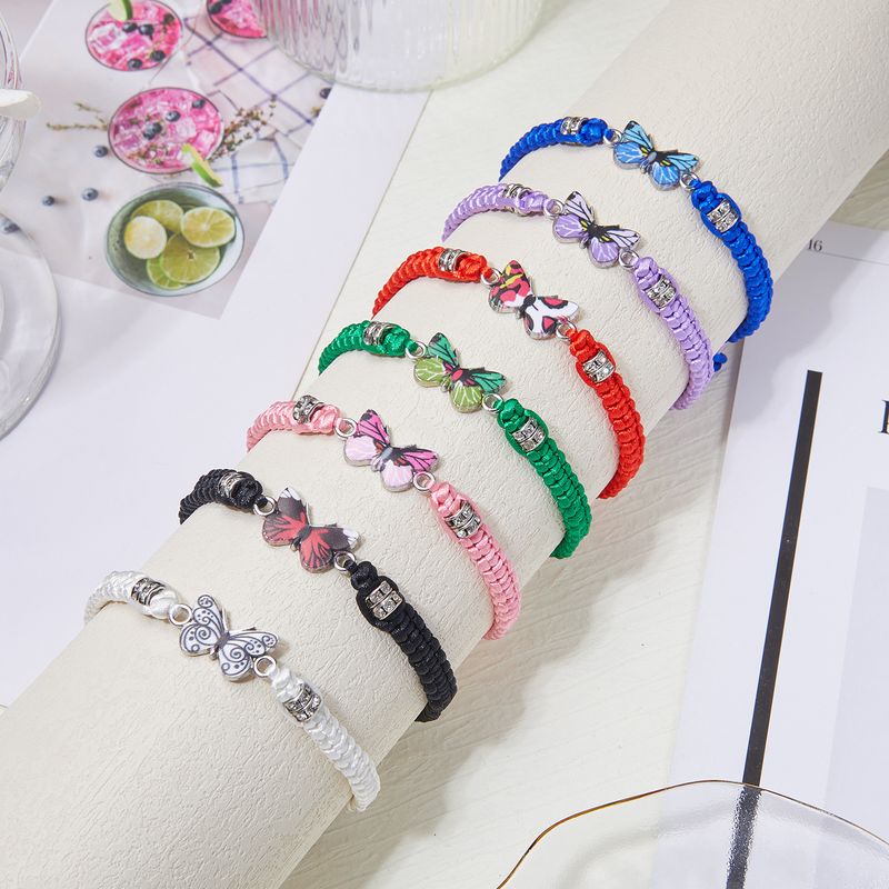 Antieke handgeweven vlinderarmband voor dames in retrostijl, eenvoudig en veelzijdig, verstelbare handgeknoopte sieraden_voghion.com