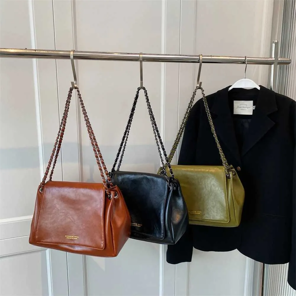 MOODS Retro Tašky přes rameno Pro Ženy 2023 Designová Kabelka Elegantní Řetízek Měkká PU Kůže Velká Kapacita Crossbody Messenger_voghion.com