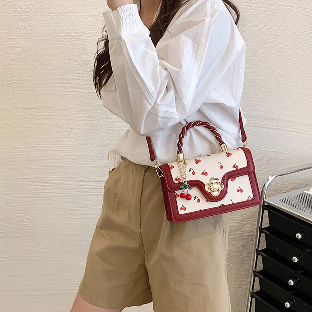Totes Dames Kersen Schoudertas Verstelbare Band Zoete Crossbody Veelzijdige Mode Tote Handtas Vrouwelijke Dagelijkse Reis_voghion.com