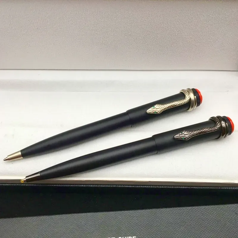 Vente en gros Stylo à bille / roller à clip serpent noir mat de haute qualité, papeterie de bureau, écriture, cadeau, stylos à plume à encre_voghion.com