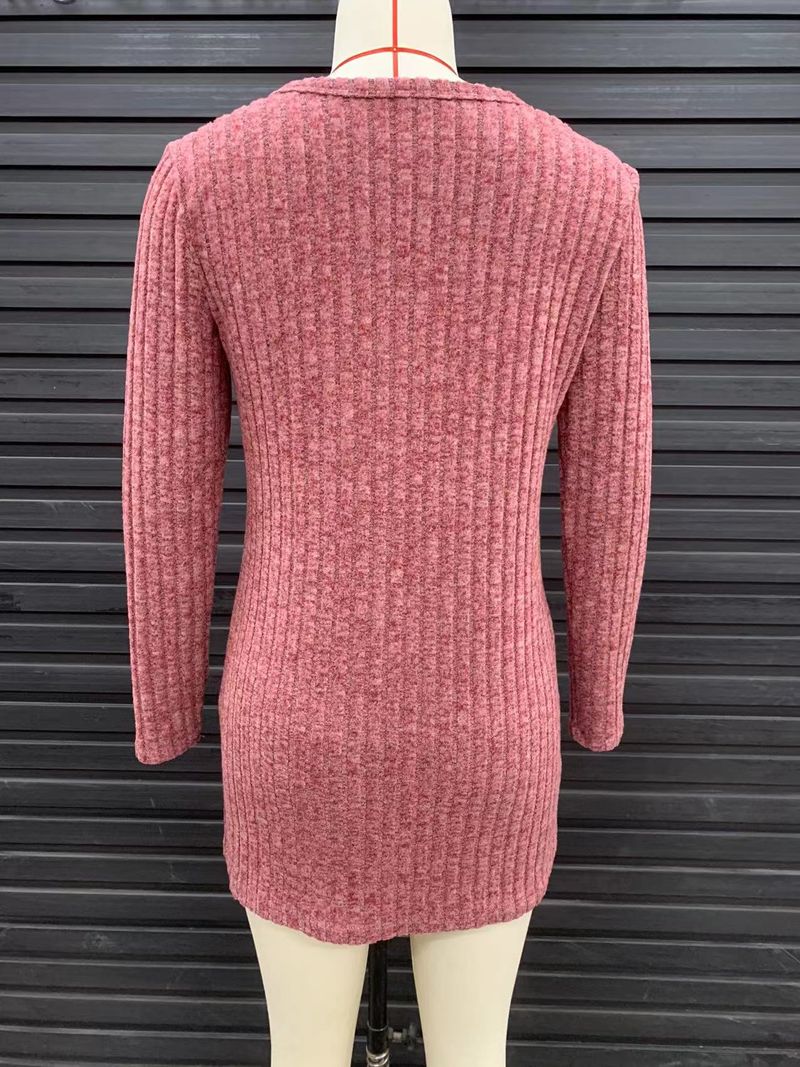 Neue kleidung gebürstet pit streifen einfarbig langarm frauen strickjacke jacke_voghion.com
