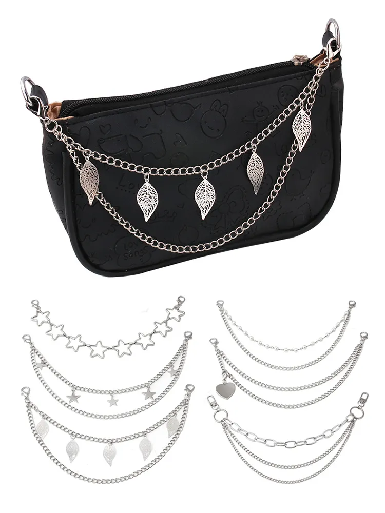Multi-layer Metal Strap For Bags DIY Handles Heart Star Pendant Shoulder Decorative Chain Straps Bag Accessories_voghion.com