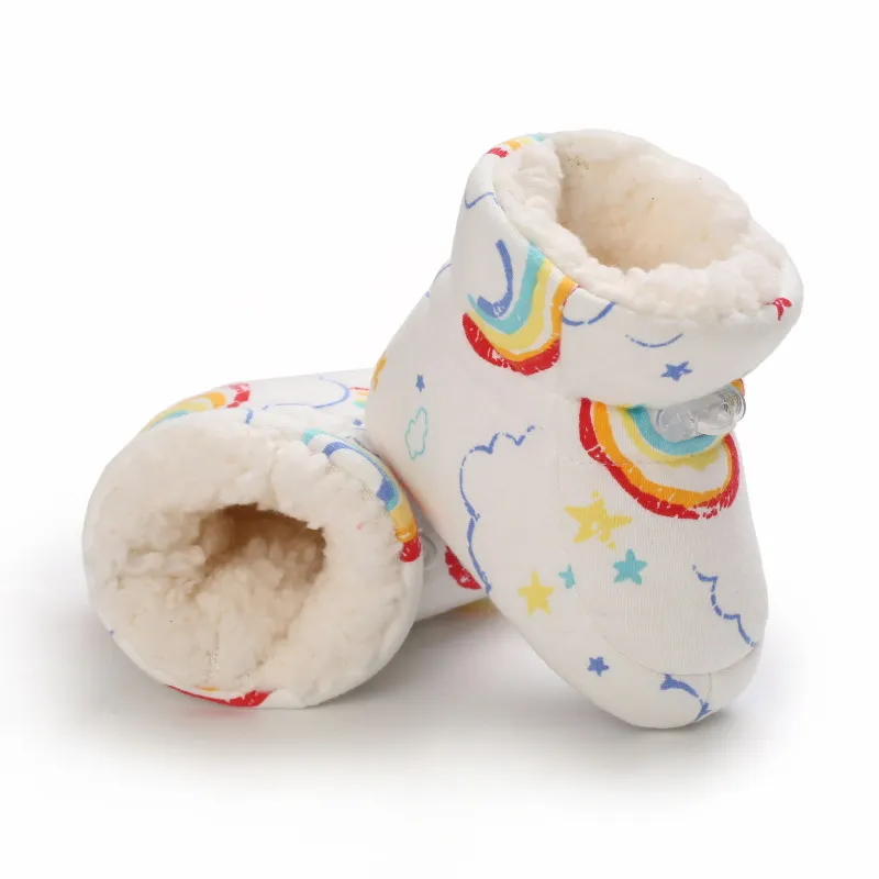 Bebê antiderrapante recém-nascido criança sapatos inverno infantil enfant algodão neve multicolorido desenho animado pequeno cutefeet crianças botas 0-18_voghion.com