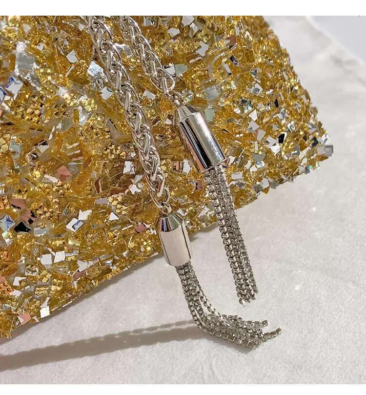 Metall Handheld Damen Handtasche Glitter glänzende Pailletten Abend Kupplung Hochzeit Party Eimer Geldbörse Schulter Messenger Bag_voghion.com