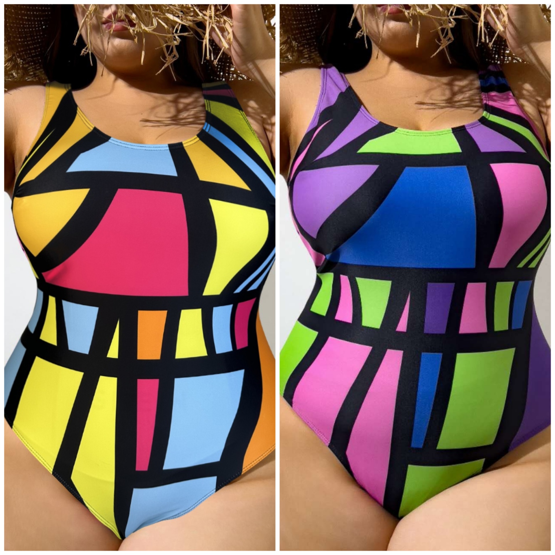 Frauen Sexy Große Größe Leopard Print Hohe Taille Split Bikini Bademode Hersteller Großhandel_voghion.com