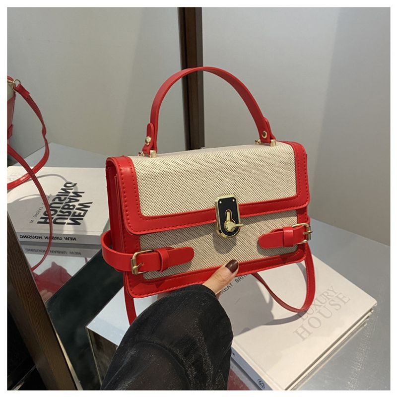 Women's Contrast Color This Year Popular Trend Ins Hand Held Single Shoulder Crossbody Ladies Small Square Bag_voghion.com