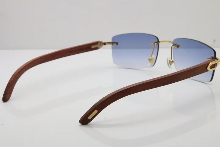 Rimless Wood Frame Men Sunglasses For Driving And Outdoors_voghion.com