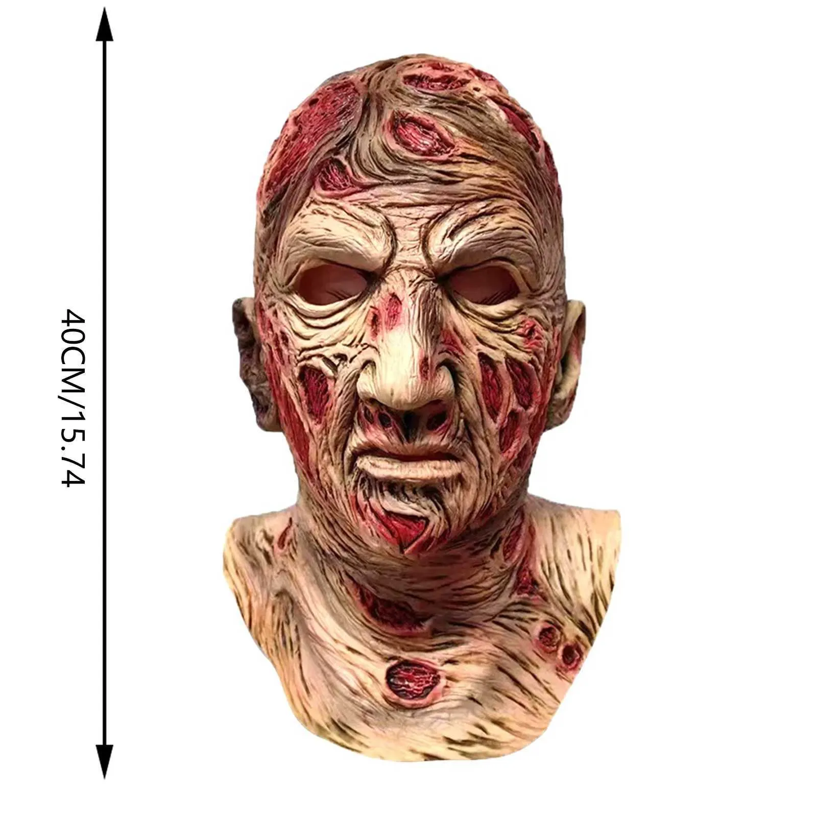 Máscaras de terror de Halloween para adultos, máscara de vampiro, zombi, monstruo, disfraz de látex, fiesta de carnaval, casco de cabeza completa, casa embrujada_voghion.com