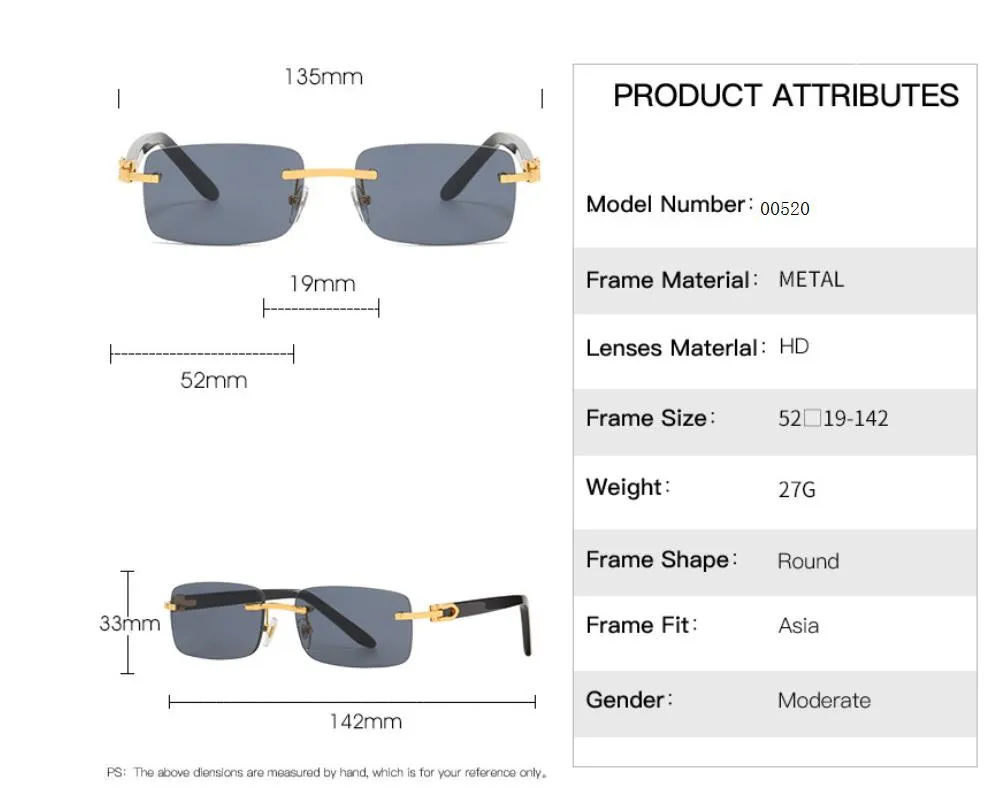 Nuovo stile di moda in legno corno di bufalo stile 00520 occhiali da sole di colore misto in lega di titanio con montatura miopia uomo donna di alta qualità UV400_voghion.com
