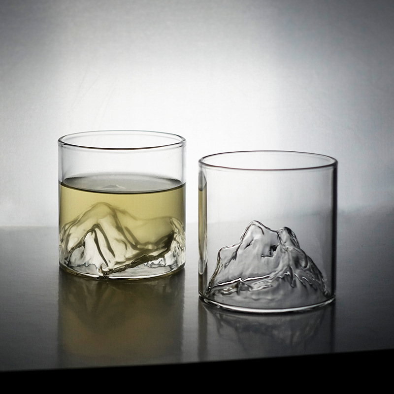 Piccola tazza da caffè in vetro trasparente, bicchiere da montagna, resistente al calore, per tè, bevande, latte, succo, tazze, bicchieri da bere_voghion.com