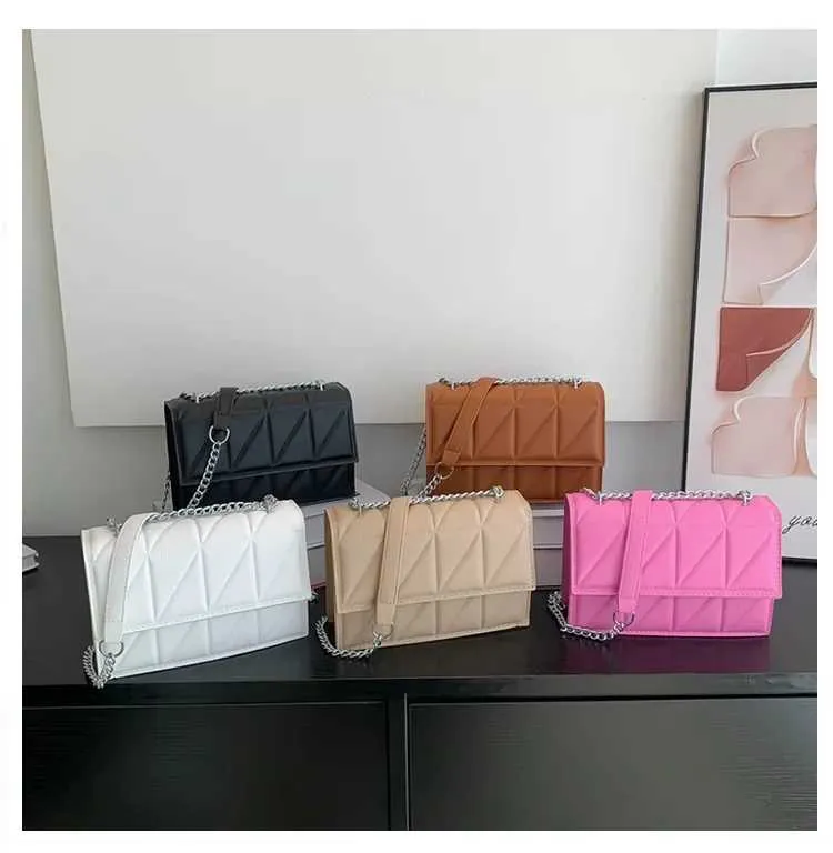 Borsa a tracolla da donna alla moda firmata, con manico in pelle PU, con tracolla a catena, per donna C241108_voghion.com