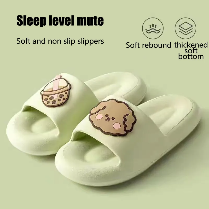 Feeg Cool on Shit Pantoufles d'été pour femmes, pour l'intérieur, pour la maison, pour couples, antidérapantes, silencieuses, semelles épaisses, pour salle de bain et douche_voghion.com