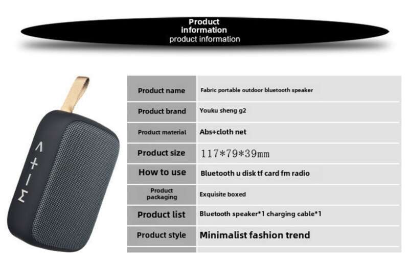 Wireless Fabric Square, USB Flash Drive, Outdoor Bike Riding, Portable Bluetooth Speaker, Gift_voghion.com