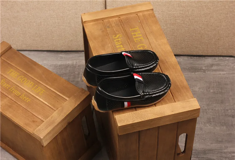Kinder PU Leder Jugend Casual Style Weiche Bequeme Halbschuhe Schlupfschuhe Kleinkinder Schuhe Größe 21 - 36_voghion.com