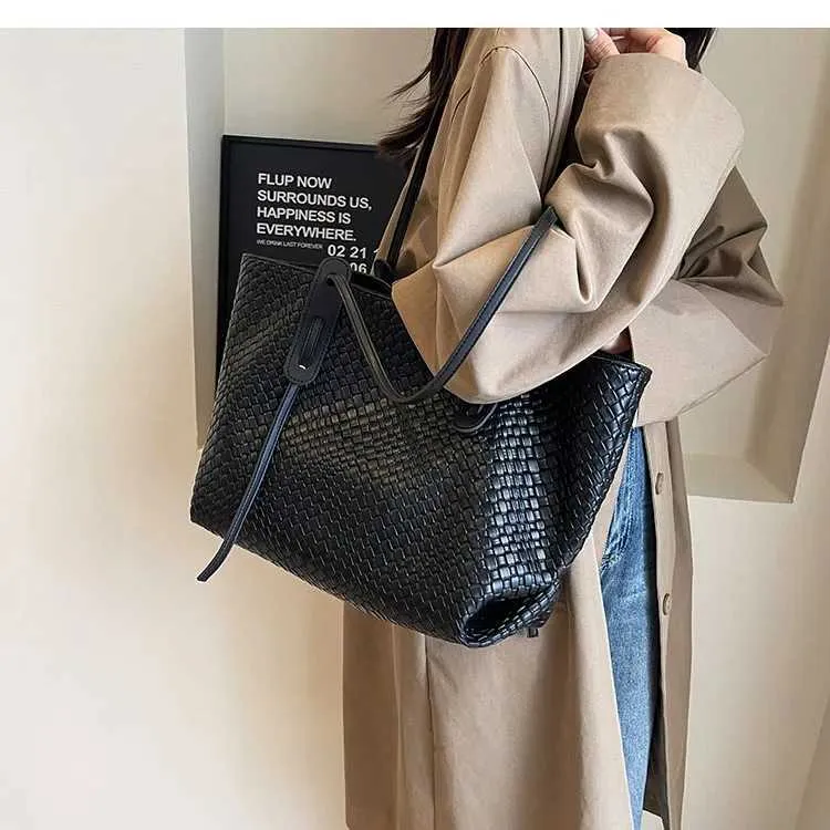 Borse a mano di grande capacità per le donne 2023 inverno PU pelle tendenza moda borsa a tracolla laterale vintage shopper shopping ufficio_voghion.com