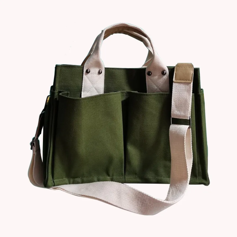 Borsa a tracolla in tela, alla moda, con manico superiore, grande capacità, multitasche, tracolla regolabile, semplice e portatile per il fine settimana_voghion.com