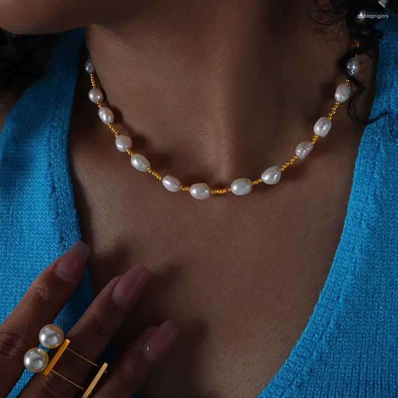 Ketten Mode Süßwasser Perle Frauen Für Halskette Vergoldung Perlen Sommer Böhmische Elegante Schmuck Party Geschenk Verkauf_voghion.com
