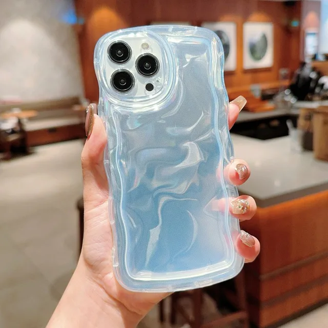 Xiaomi Redmi Note 13 Pro Plus 12 13C Mi 13T 12T 14 X6 F6 Darbeye Dayanıklı Şeffaf Şeffaf Dalga Yumuşak İçin Parıltılı Kağıt Kılıf_voghion.com