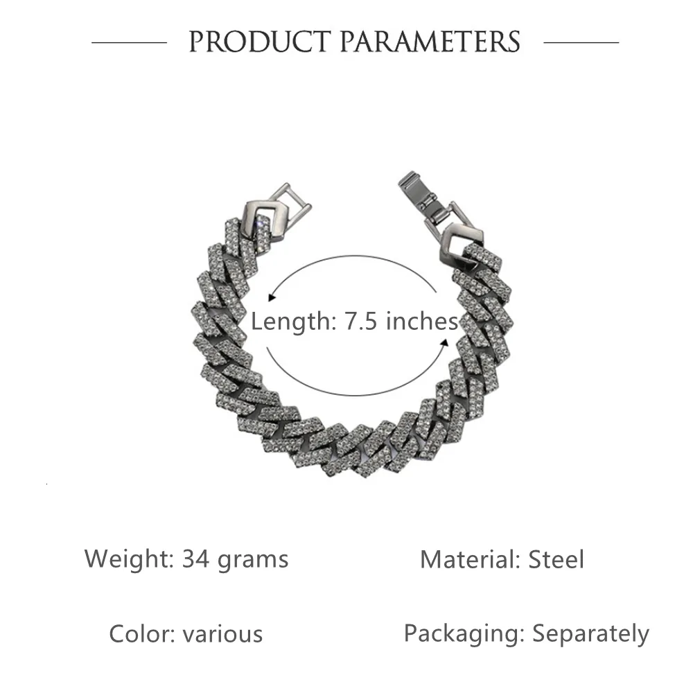 Coppia di moda cubana catena bungee hip hop tendenza braccialetto collana uomini e donne gioielli regali 230706_voghion.com