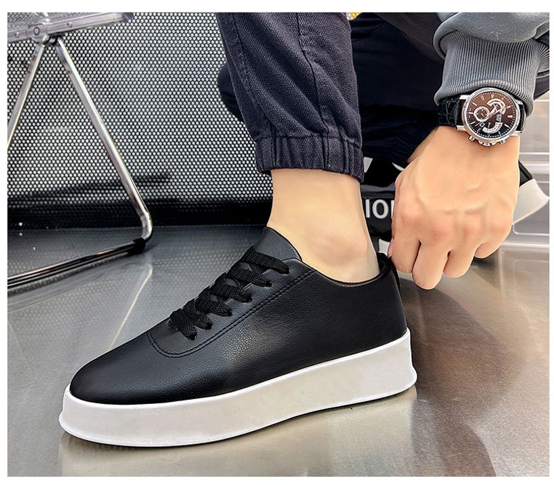 Herren 2024 neue Herbstsport Casual Board atmungsaktive koreanische Version dicke Sohle erhöhen kleine weiße Flutschuhe_voghion.com