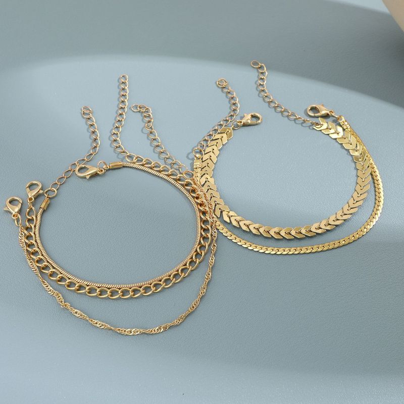 Boheemse minimalistische hand sieraden metalen dames set 6 multi layer ketting eenvoudige armband_voghion.com