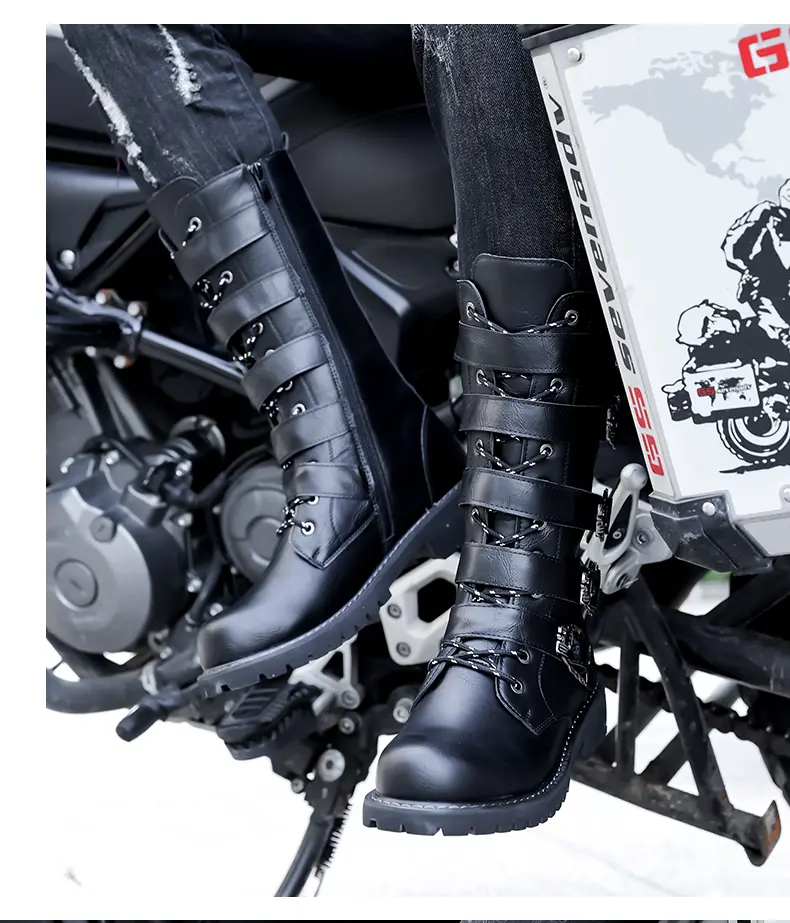 Botas de combate hombre estilo motociclista botas martin moda_voghion.com