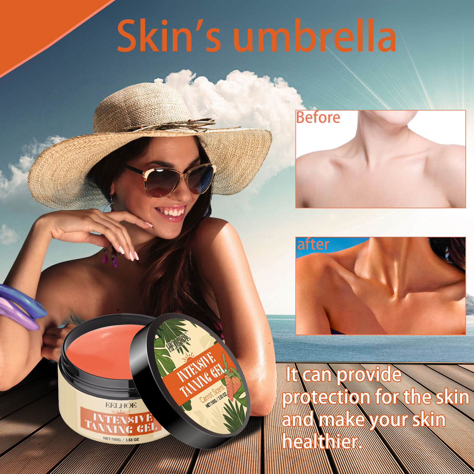 Eelhoe Black Repair Gel, Natural Wheat Skin Care In Summer To Help The Body Black Mild Without Greasy_voghion.com