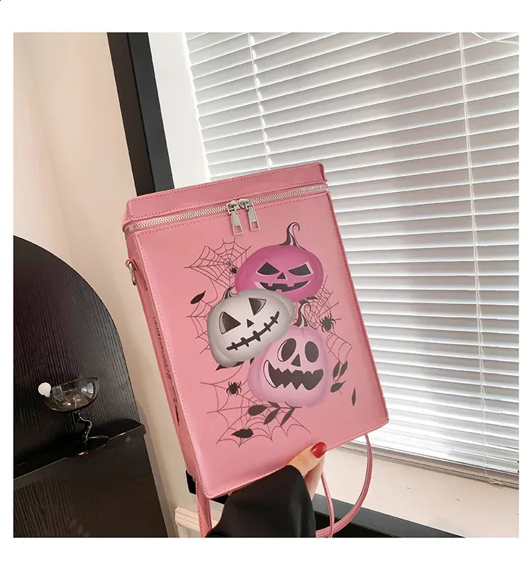 Lustiger süßer Schulrucksack für Mädchen, Damen-Handtasche, schwarz, Gothic-Punk-Stil 240912_voghion.com