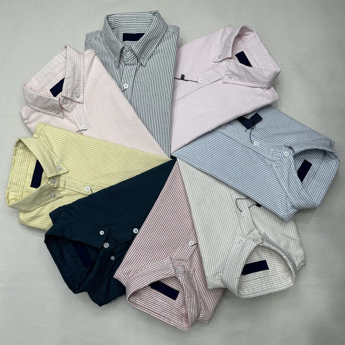 Men Casual Shirts stripe spring and autumn quality business dress shirt fashion classic shirts mens oxford fabric_voghion.com