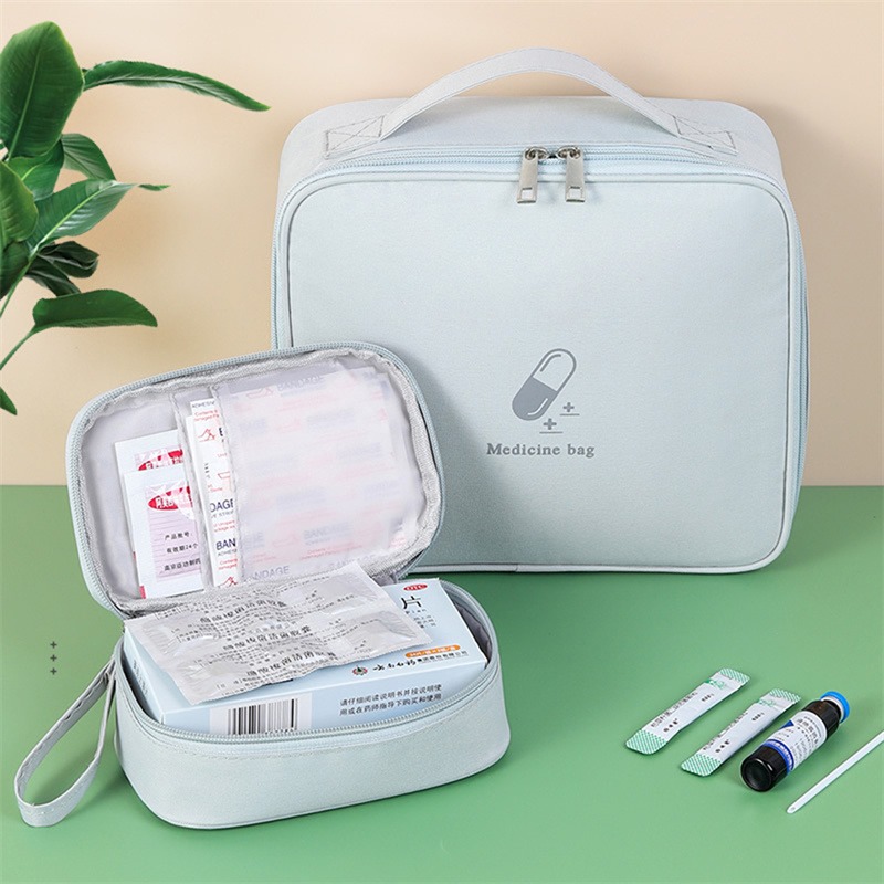 Bärbar första hjälpen-kit för resor utomhuscamping användbar mini-medicinförvaringsväska camping nödöverlevnadsväska pillerfodral_voghion.com