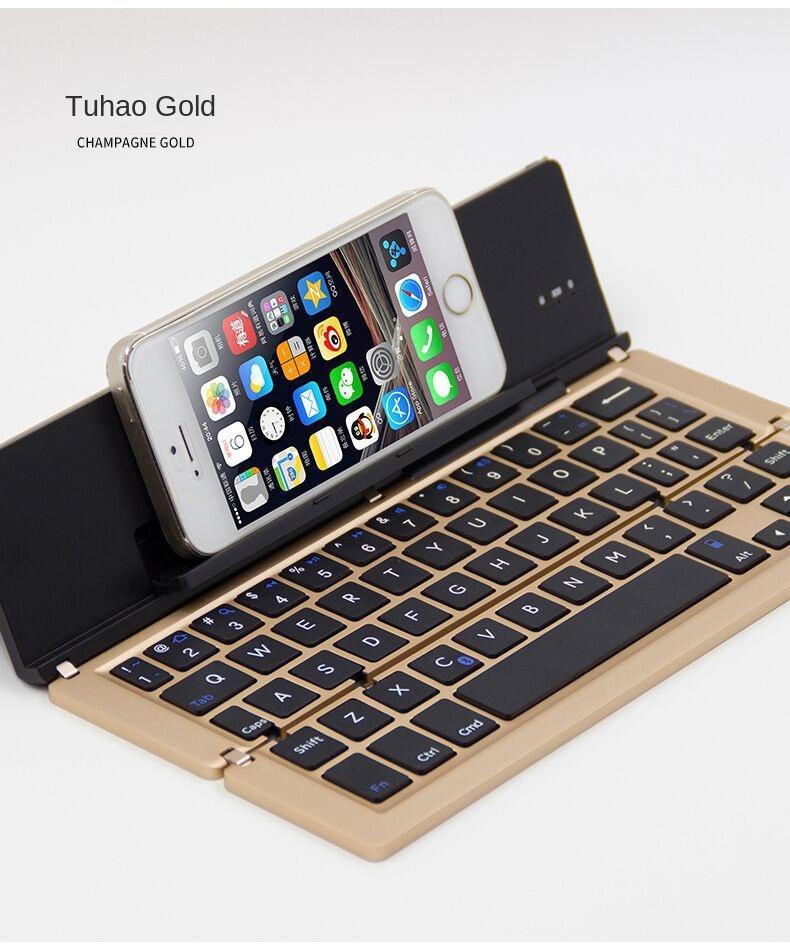Mobile Phone, Tablet Computer, Three Systems, Universal Wireless Bluetooth Keyboard, Multimedia Folding Wireless Keyboard, Gifts_voghion.com