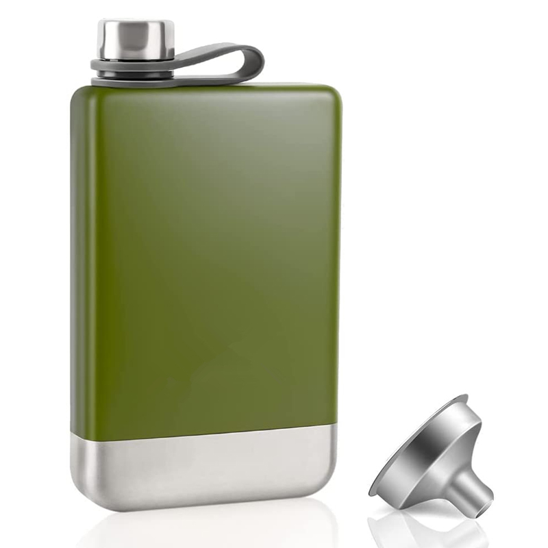 Premium Hip Flask for Whiskey 9oz 304 Stainless Steel Hip Flask with Funnel Leakproof Camping Whiskey Flask KC0444_voghion.com