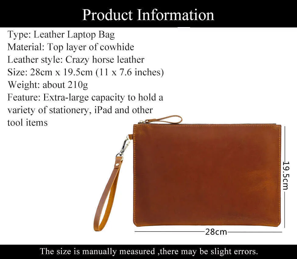 11*7 zoll Echtes Leder Aktentasche Business Computer Hülse Fall Mode Brieftasche Tablet Für Ipad Schützen Abdeckung Tasche_voghion.com