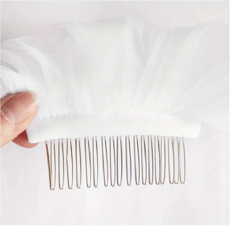 Gioielli per capelli da sposa, corti, a doppio strato, con pellicola lucida, accessori per foto, copricapo soffice da sposa_voghion.com