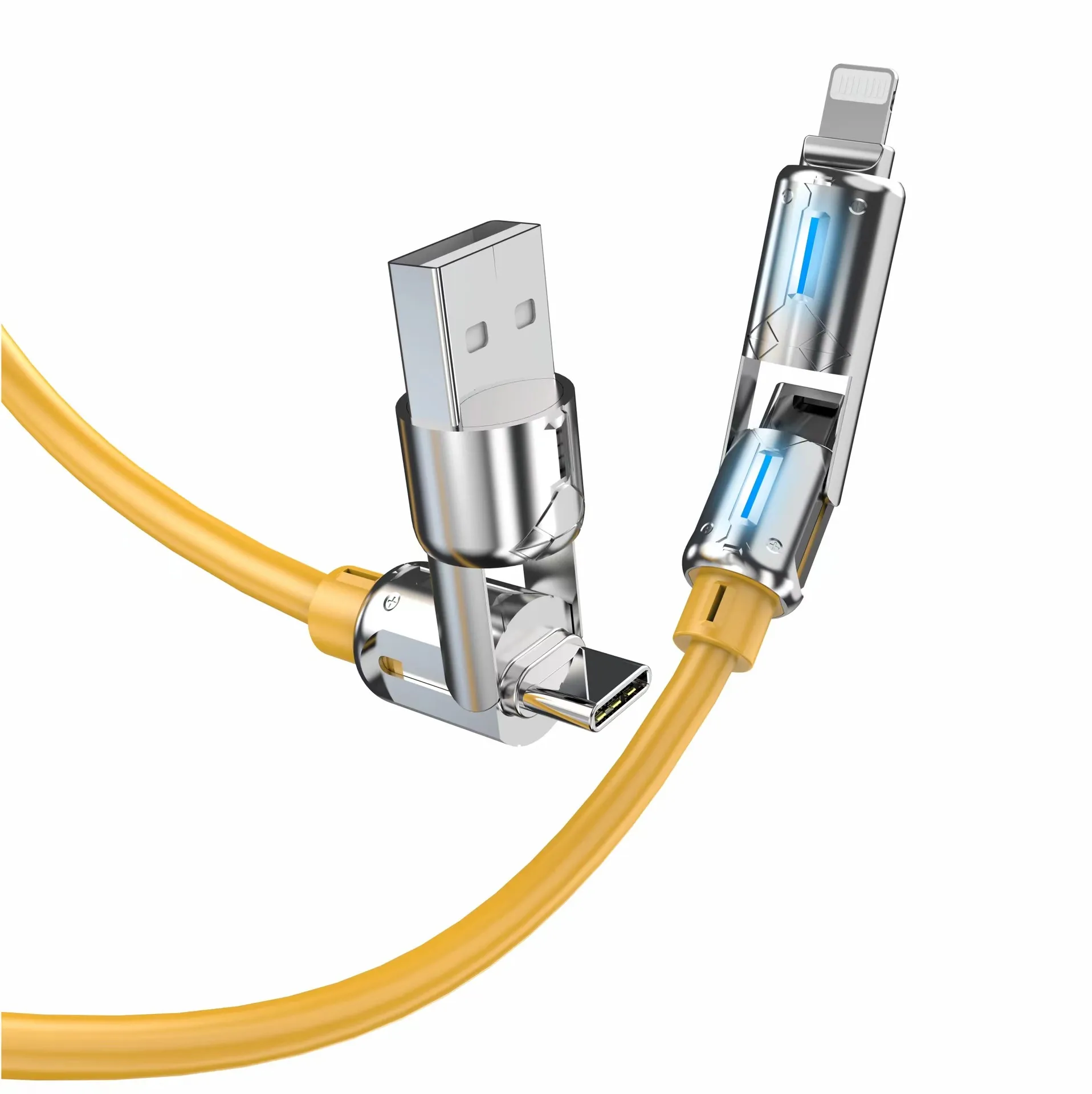 240W 4 In 1 Multi-function Mobile Phone Data PD Fast Charging Cable Charger Zinc Alloy Fast Charging Easy Portability_voghion.com